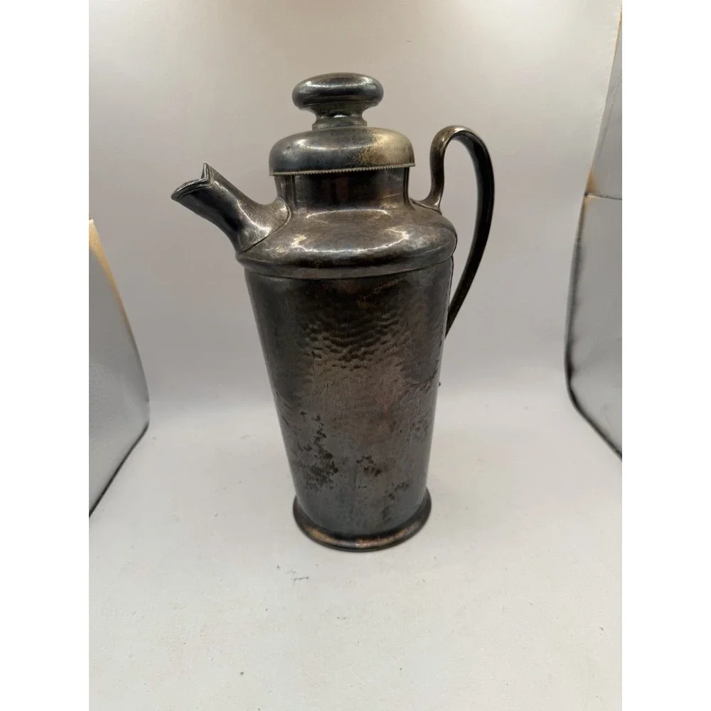 Prohibition Meriden Hammered Silver Plate Cocktail Shaker ArtDeco 1927 Fast Ship